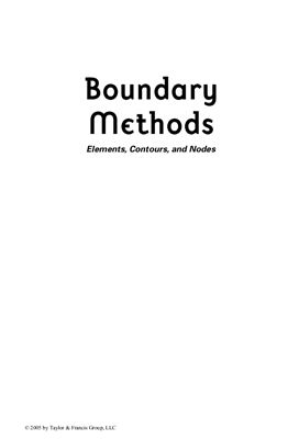 Mukherjee S., Mukherjee Y.X. Boundary Methods: Elements, Contours, and Nodes
