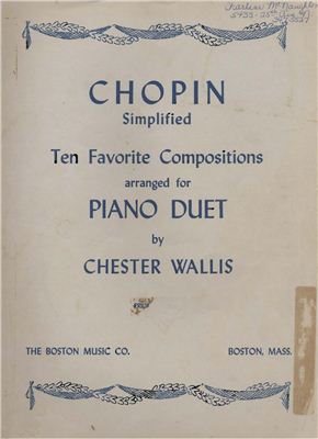 Шопен Ф. Десять любимых произведений для фортепиано. Дуэты