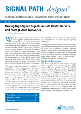 National Semiconductor. Driving High-Speed Signals in Data Center Servers and Storage Area Networks