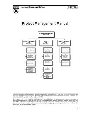 Project Management Manual (Harvard Business School)