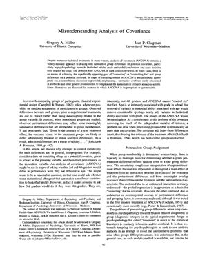 Miller G.A. Misunderstanding Analysis of Covariance