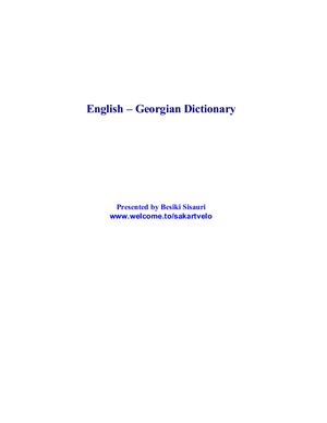 Sisauro B. English-Georgian dictionary