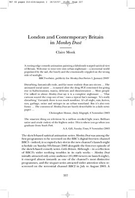 Claire Monk. London and contemporary Britain in Monkey Dust