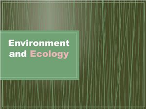 Environment and Ecology - Окружающая среда и экология