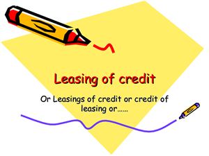 Презентация - Leasing of credit