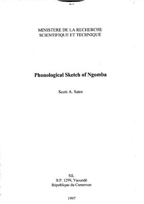 Satre A. Scott. Phonological Sketch of Ngomba