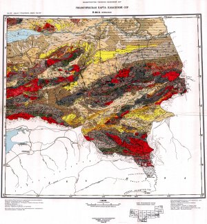 Геологическая карта Казахской ССР, 1: 500 000. K-44-А Пржевальск