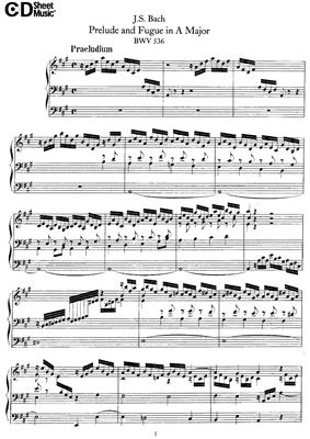 Бах И.С. Прелюдия и Фуга Ля Мажор (BWV 536)