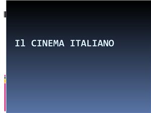 Il cinema Italiano