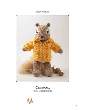 Prime B. Fuzzy Mittens. Chipmunk: With a Cable Pullover