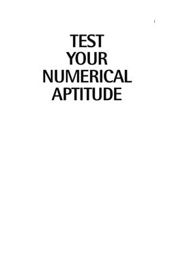 Barrett J. Test Your Numerical Aptitude: How to Assess Your Numeracy Skills and Plan Your Career