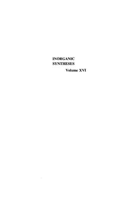 Inorganic syntheses. Vol. 16
