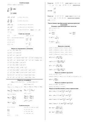 Все формулы по математике и геометрии