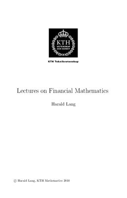 Лекции по финансовой математике. Lections on Financial Mathematics. Harold Lang
