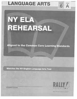 Rally Education. New York ELA Rehearsal. Grade 6