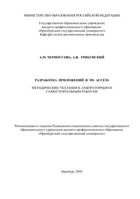Черноусова А.М., Трибунский А.В. Разработка приложений в MS ACCESS