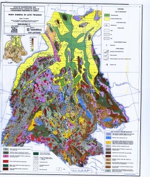 Атлас палеотектонических и палеогеологических карт Западно-Сибирской нефтегазоносной провинции (Лист 1 - поздняя Пермь) (En)