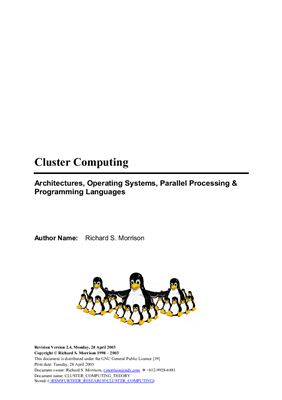Morrison R.S. Cluster Computing: Architectures, Operating Systems, Parallel Processing &amp; Programming Languages