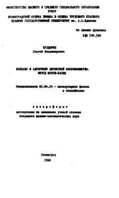 Булдырев С.В. Коллапс и адсорбция двумерной макромолекулы. Метод Монте-Карло