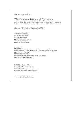 Morrisson Cécile and Cheynet Jean-Claude. Prices and Wages in the Byzantine World