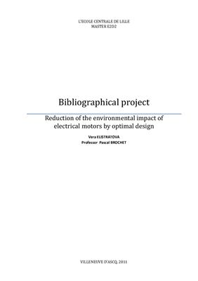 Elistratova V. Brochet P. Reduction of the environmental impact of electrical motors by optimal design