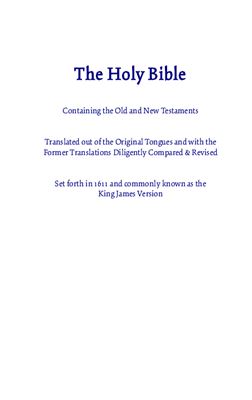 The Holy Bible. The King James Version