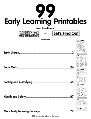99 Early Learning Printables. Scholastic