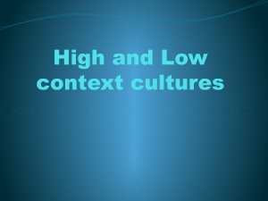 High and Low context cultures
