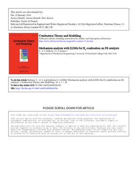 Review articles on the study of combustion. Combustion Theory and Modelling. Volumes Part 10 1-13 [1997-2009]