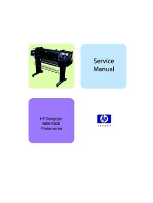 HP Designjet 4000, 4000ps, 4020, 4020ps printers. Service Manual
