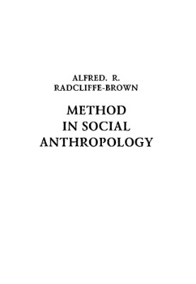 Редклифф-Браун А.Р. Метод в социальной антропологии
