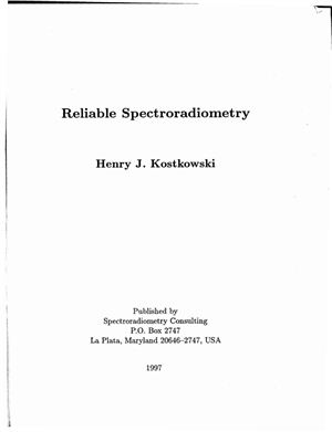 Kostkowski H.J. Reliable Spectroradiometry