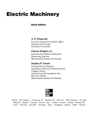 Fitzgerald A.E. Electric Machinery