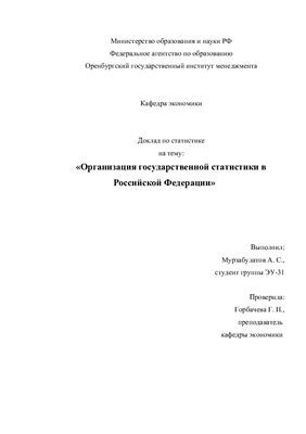 Организация государственной статистики в РФ