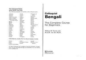 Mithun N., Van Der Wurff W. Colloquial Bengali