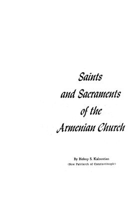 Kaloustian S. Saints and Sacraments of the Armenian Church