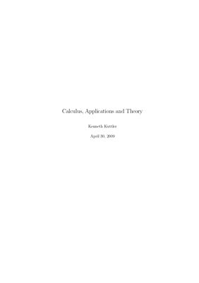 Kuttler K. Calculus, Applications and Theory