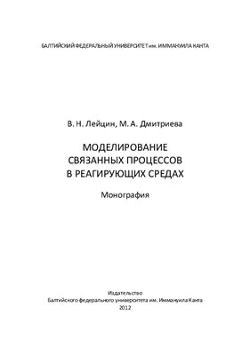 Лейцин В.Н., Дмитриева М.А. Моделирование связанных процессов в реагирующих средах