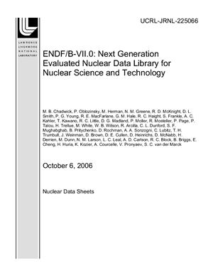 Chadwick M.B., et al. ENDF/B-VII.0: Next Generation Evaluated Nuclear Data Library for Nuclear Science and Technology