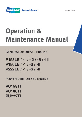 Doosan P158LE, P180LE, P222LE, PU158TI, PU180TI, PU222TI Engine manual