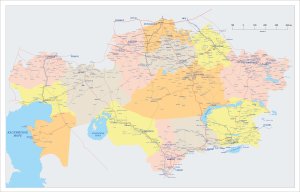 Казахстан. Административная карта