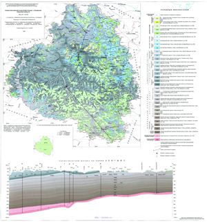 Геологическая карта дочетвертичных отложений Тульской области
