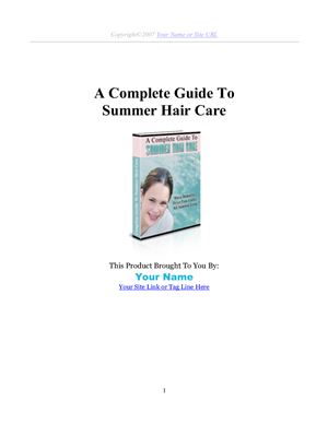 A Complete Guide To Summer Hair Care