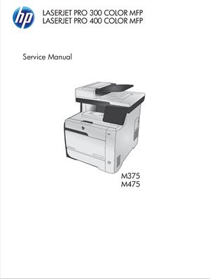 HP LaserJet Pro 300 color MFP M375 and HP LaserJet Pro 400 color MFP M475 Printers. Service Manual
