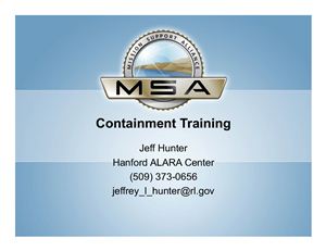 Hunter J. Containment Training