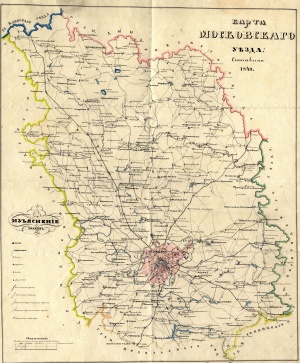 Карта Московского уезда. 1849 год