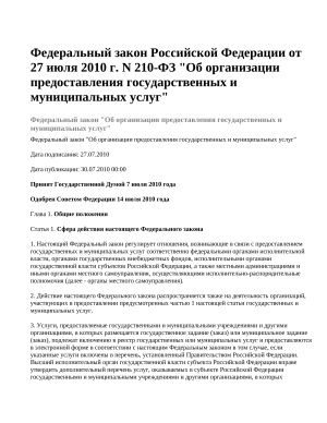 Федеральный закон Российской Федерации от 27 июля 2010 г. N 210-ФЗ