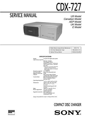 Компакт диск ченжер SONY CDX-727