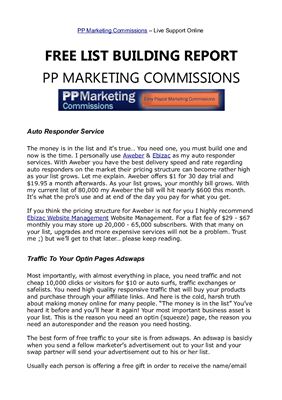 Fahey K. Free list building report. PP marketing commissions