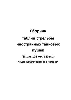 Таблицы стрельбы танковых пушек (88, 105, 120 мм)